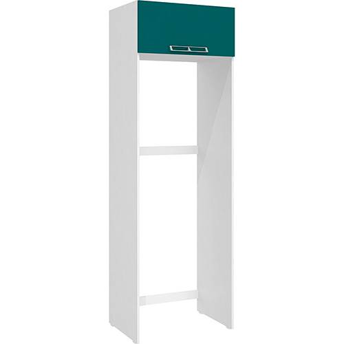 Armário de Geladeira Art In Móveis Cz705 1 Porta Basculante Branco/Verde - 215x70x50,2cm