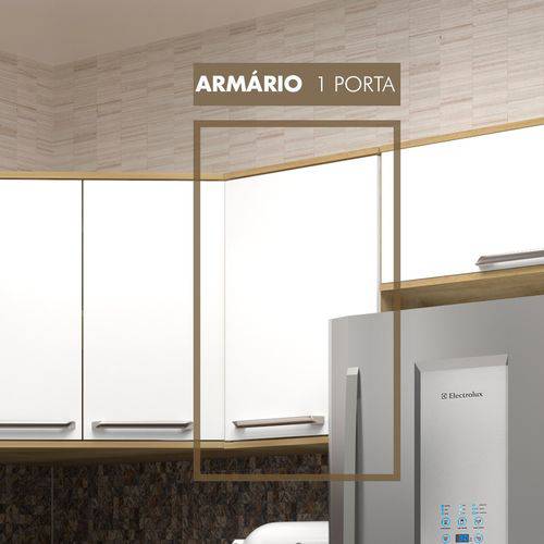 Armário Laila , Luciane Móveis, 90601, 01 Porta, Carvalho/branco
