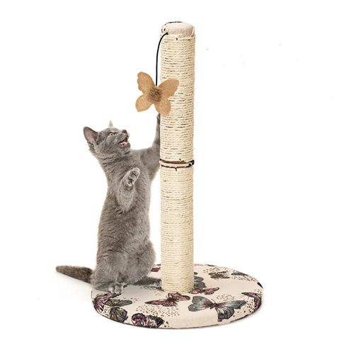 Arranhador para Gatos - Modelo Poste de Sisal com Brinquedo Altura Diferenciada