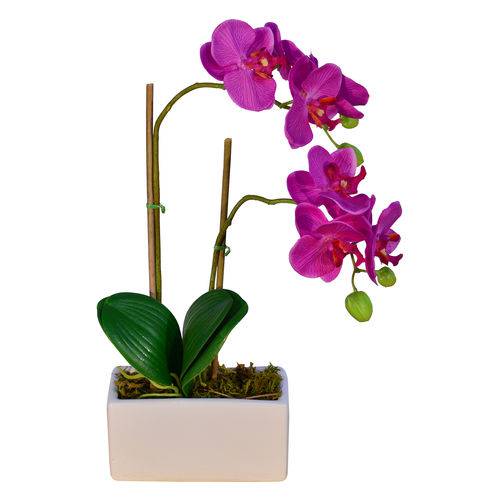 Arranjo Artificial Orquídea Falenópsis Lilás 35 Cm