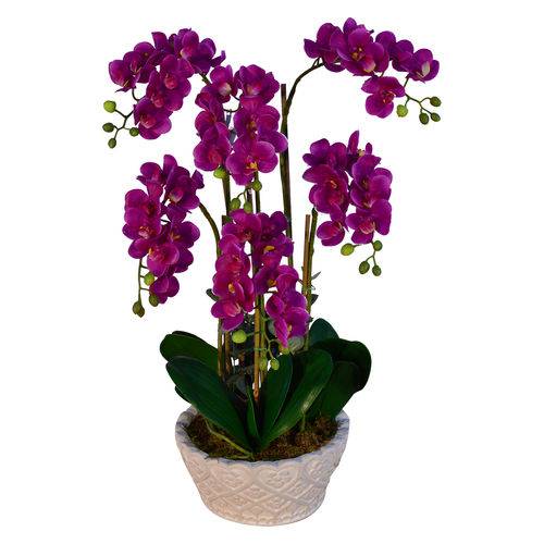 Arranjo Artificial Orquídea Falenópsis Lilás 58 Cm