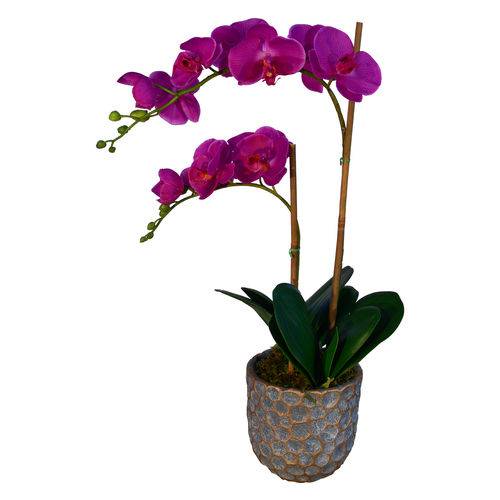 Arranjo Artificial Orquídea Falenópsis Lilás 65 Cm