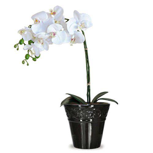 Arranjo de Flores Artificiais de Orquideas Brancas 45x20 Cm