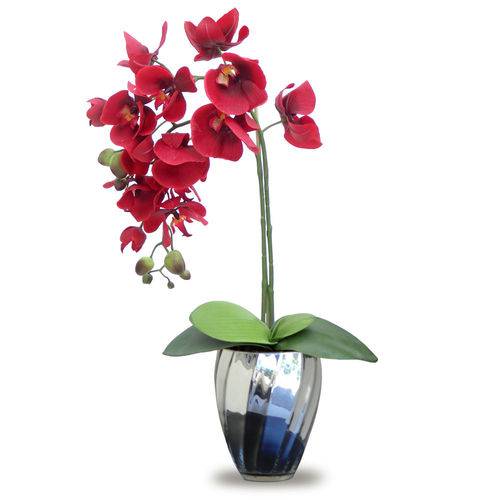 Arranjo de Flores Artificiais Orquideas Vermelhas 45x15