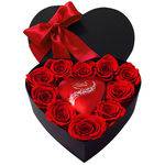 Arranjo de Rosas Preservadas-Coração Eterno Amor Vermelha