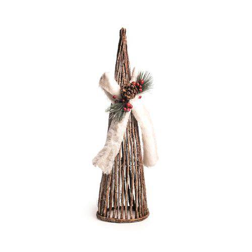 Árvore de Natal Decorativa Cone Rústico Chalé com Laço Cromus 60cm