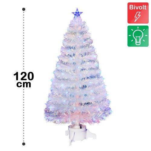 Árvore de Natal Fibra Ótica 90cm C/100 Galhos Led Bivolt -