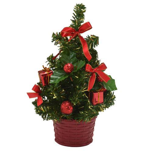Árvore Decorada Santini Christmas 18cm Vermelho Tradição