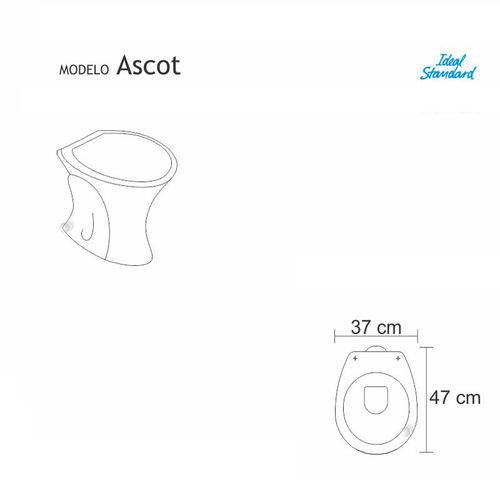 Assento Sanitário Poliéster com Amortecedor Ascot Neve (branco) para Vaso Ideal Standard