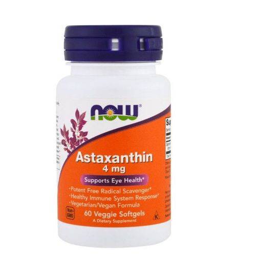 Astaxantina 4 Mg 60 Softgels Vegetais -now Foods