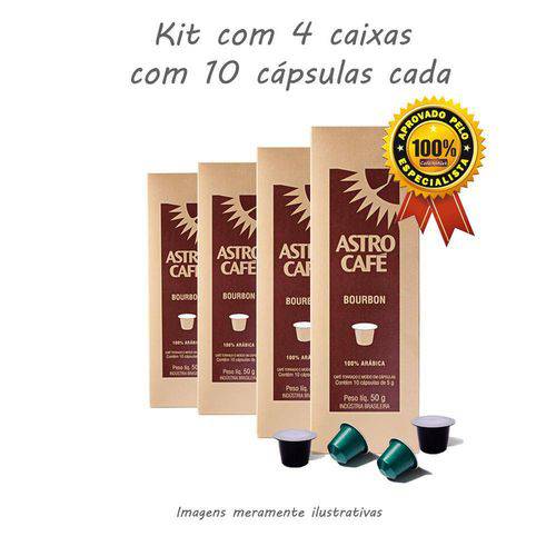 Astro Café em Cápsulas Bourbon - Compatível com Nespresso - Kit com 4