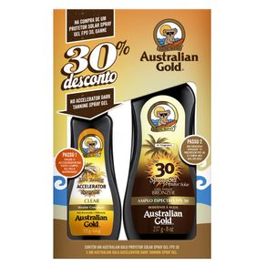 Australian Gold Dark Tanning Kit - Protetor Solar + Acelerador de Bronzeado Kit
