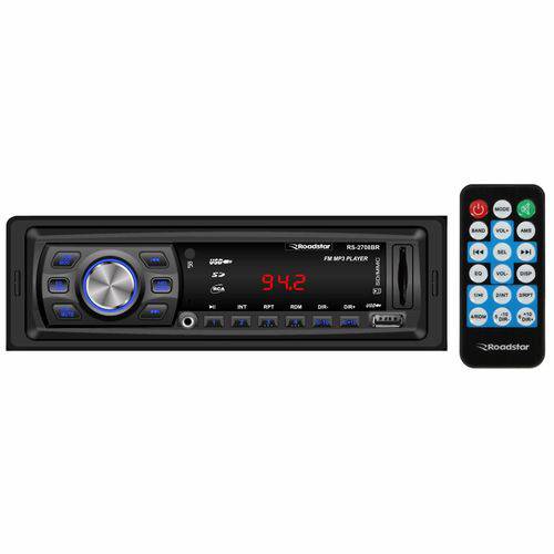 Auto Rádio Fm, Auxiliar, USB e Sd 4 X 45w Controle Roadstar Rs2708br