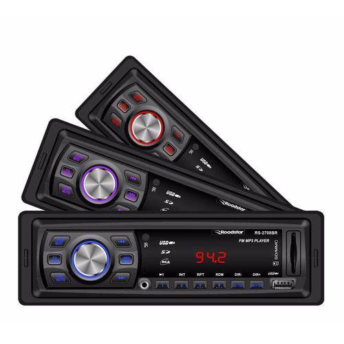 Auto Radio Roadstar com Controle 4x45 Rms Rs-2708br