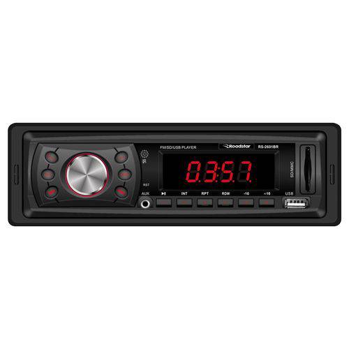 Auto Radio Roadstar MP3 RS2601BR 4x25Rms USB / Fm / Auxiliar com Controle