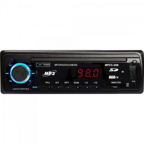 Auto Radio USB/SD/AUX/FM MPCC-20B Preto EXBOM