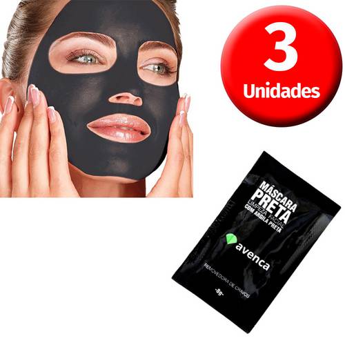 Avenca - Kit Máscara Preta Removedora de Cravos - 3 Unidades