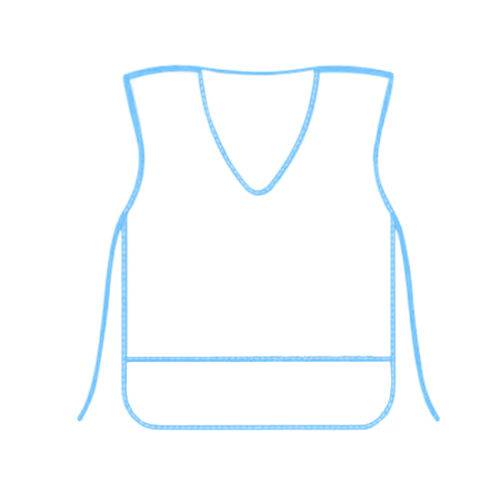 Avental Plástico Escolar Borda Azul Kit