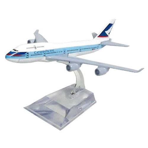 Avião Comercial Cathay Pacific Boeing 747 Metal Miniatura