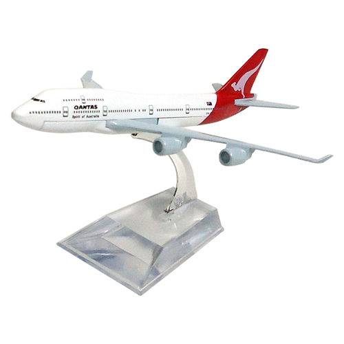 Avião Comercial Qantas Boeing 747 Metal Miniatura