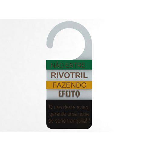 Aviso de Porta Relevo Rivotril - Mdf 10x21cm
