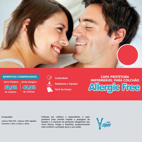 Capa Colchao Solteiro Alg/PVC 88x188x20 Alergic