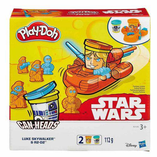 B0595 Play Doh Starwars CAN-Heads Luke e R2-D2