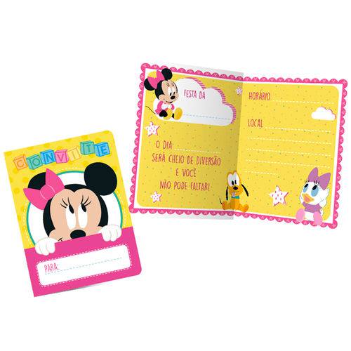 Baby Disney Minnie Convite C/8 - Regina