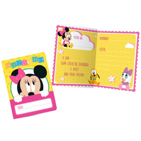 Baby Disney Minnie Convite C/8 - Regina