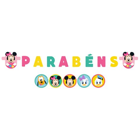 Baby Disney Minnie Faixa Parabéns - Regina
