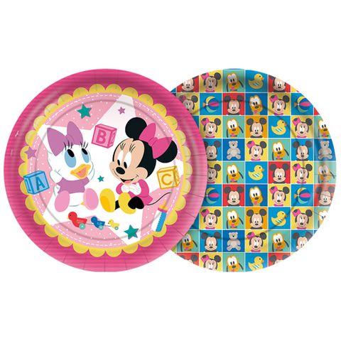 Baby Disney Minnie Prato Papel 18cm C/8 - Regina