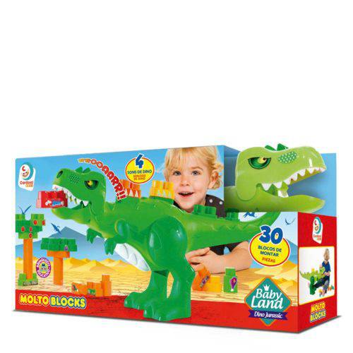 Baby Land Dino Jurassic com 30 Blocos