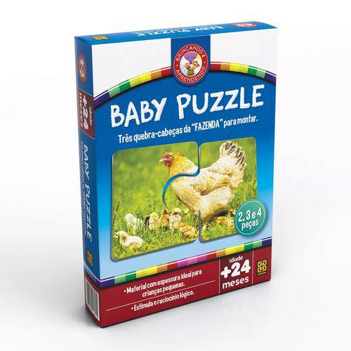 Baby Puzzle - 3 Quebra Cabeças - Brincando e Aprendendo 24Meses - Grow