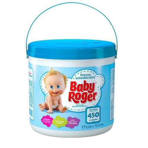 Baby Roger Balde Azul Lenços Umedecidos C/450