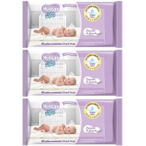Baby Wipes Lavanda Lenço Umedecido Infantil C/48 (kit C/03)