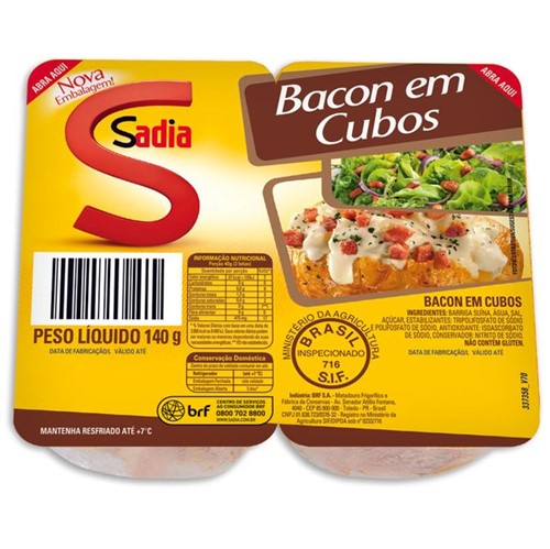 Bacon Sadia 140g Cub