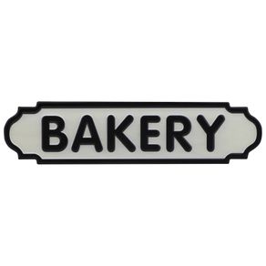 Bakery Placa Decorativa 54 Cm X 13 Cm Bege/preto