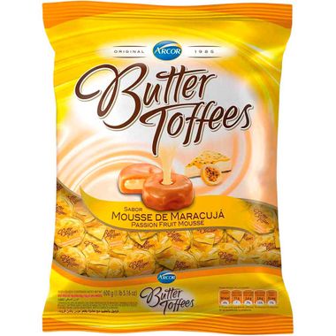 Bala Arcor Butter Toffees Maracujá 600g