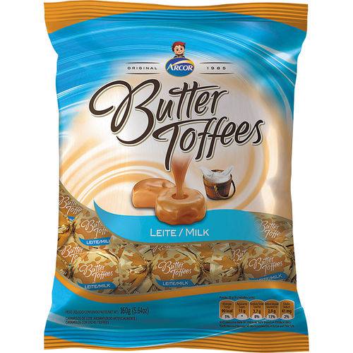 Bala Butter Toffees Arcor 130g Leite