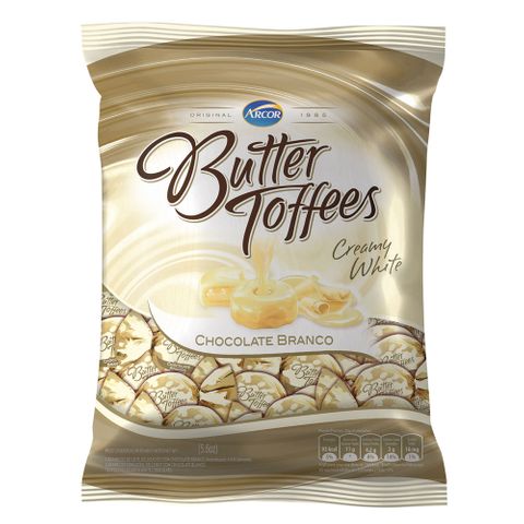 Bala Butter Toffees Chocolate Branco 600g - Arcor
