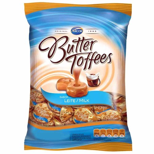 Bala Butter Toffees Leite 600g Arcor 10292