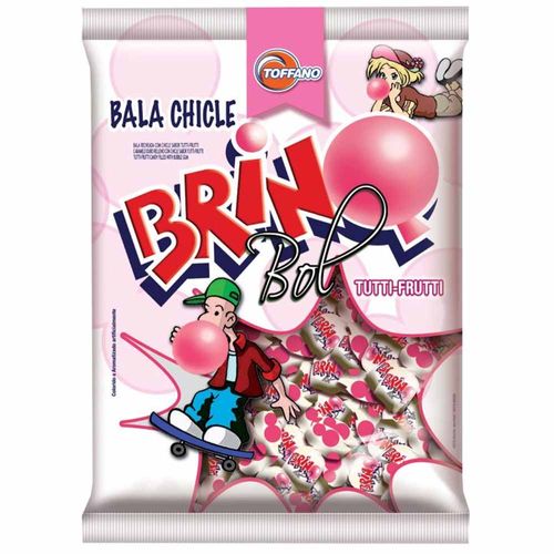 Bala Chiclete Brinq Bol Tutti-Frutti 600g Toffano 998432