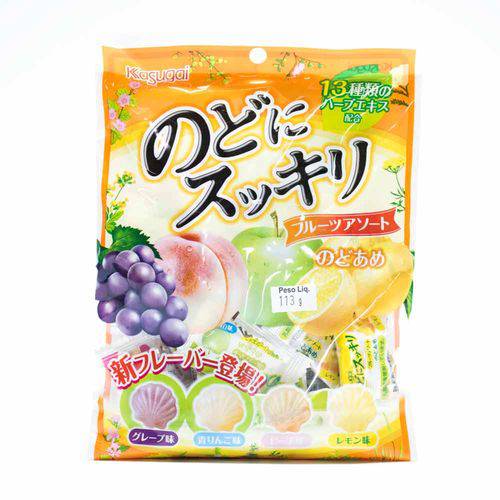 Bala de Frutas Sortido Nodo Ni Sukkiri Fruits 113g - Kasugai