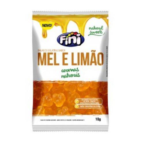 Bala de Gelatina Natural Sweets com Mel e Limao - 18g - Fini