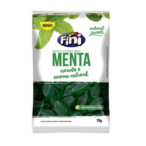 Bala de Gelatina Natural Sweets com Menta - 18g - Fini