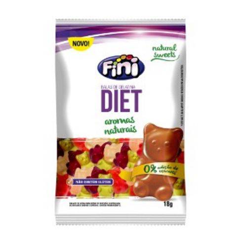 Bala de Gelatina Natural Sweets Diet - 18g - Fini