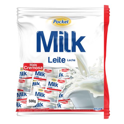 Bala Dura Pocket Cremosa Milk Freegells 500g - Riclan