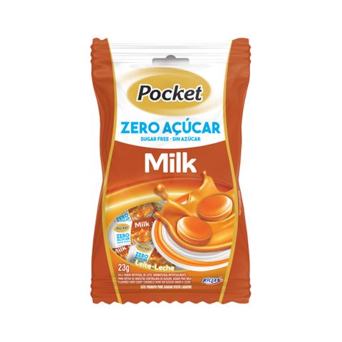Bala Dura Pocket Zero Açúcar Milk Freegells 23g - Riclan