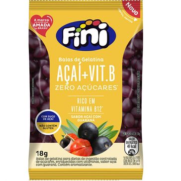 Bala Fini Açai/ Vitamina B Zero Acucares