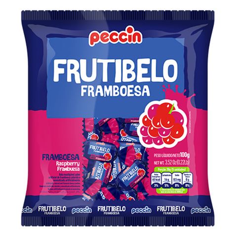 Bala Mastigável Frutibelo Framboesa 600g - Peccin